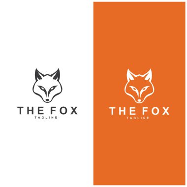 Tilki logosu basit tilki başı logo vektör tasarımı