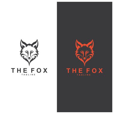 Tilki logosu basit tilki başı logo vektör tasarımı