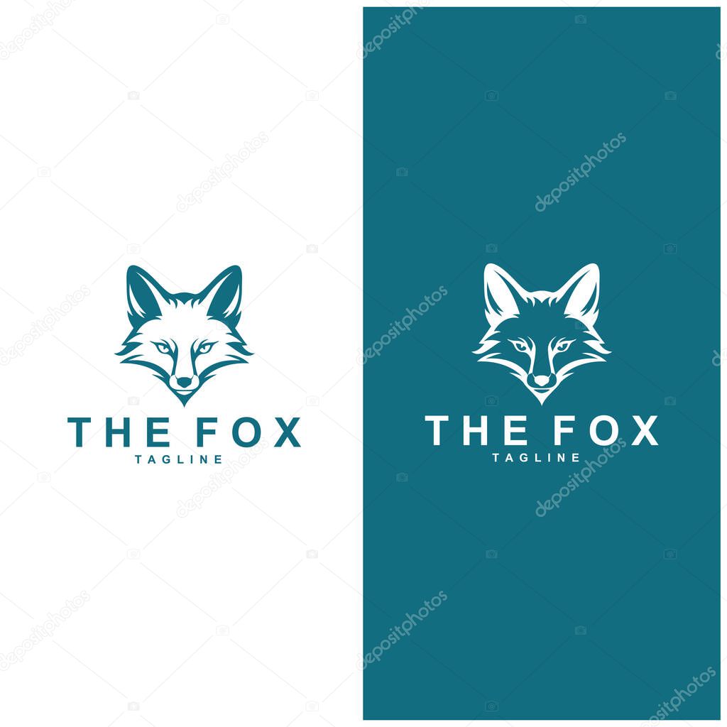 Fox logo simple fox head logo vector design