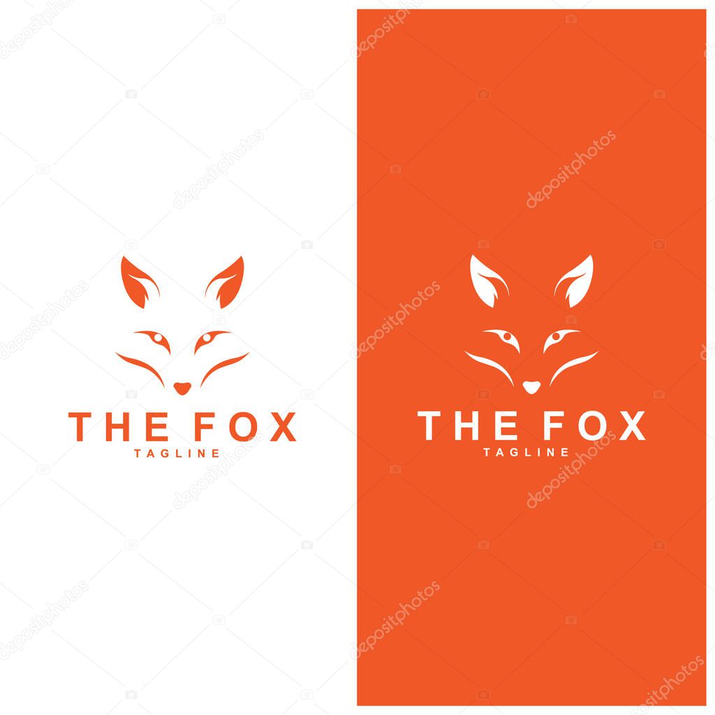 Fox logo simple fox head logo vector design