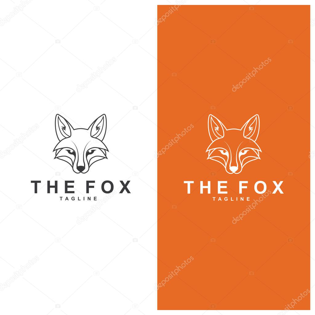 Fox logo simple fox head logo vector design