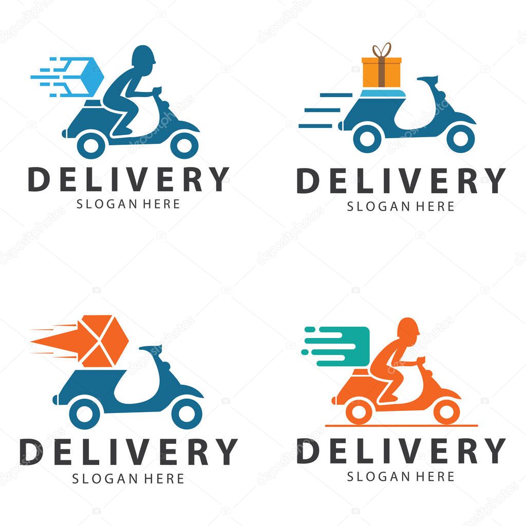 Logistic box logo  delivery logo  fast delivery template design and simple design