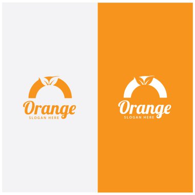 turuncu logo, portakal suyu logosu, basit tasarımlı marka için taze meyve suyu.