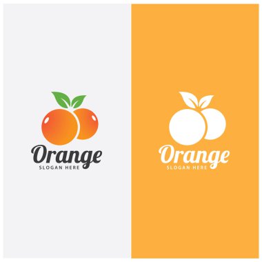 turuncu logo, portakal suyu logosu, basit tasarımlı marka için taze meyve suyu.