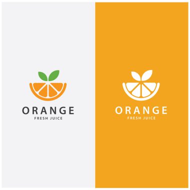 turuncu logo, portakal suyu logosu, basit tasarımlı marka için taze meyve suyu.