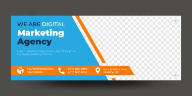 dijital pazarlama online facebook kapağı web sayfası afişi yaratıcı ve modern renkli şablon