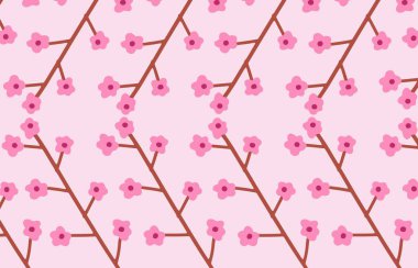 Kumaş, Tekstil, Duvar Kağıdı, Duvar Dekorasyonu, Paketleme Tasarımı, Paket Kağıdı, Duvar Kağıdı, Arkaplan için kusursuz pembe çiçek deseni. Pembe Arkaplanda Basit Çiçekler