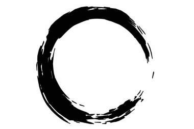 Elle boyanmış düzensiz daire çerçevesi. Siyah fırça darbesi. vektör tasarımı ögesi.