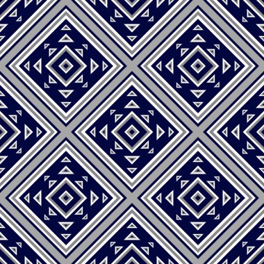 Güzel geometrik tekrarlama deseni. Geometrik elementleri olan bir vektör görüntüsü. Bu bir sanat tasarımı. Batik kumaş illüstrasyonunu saran giysi arka plan duvar kağıdı deseni için kullanılır.