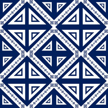 Güzel geometrik tekrarlama deseni. Geometrik elementleri olan bir vektör görüntüsü. Bu bir sanat tasarımı. Batik kumaş illüstrasyonunu saran giysi arka plan duvar kağıdı deseni için kullanılır.