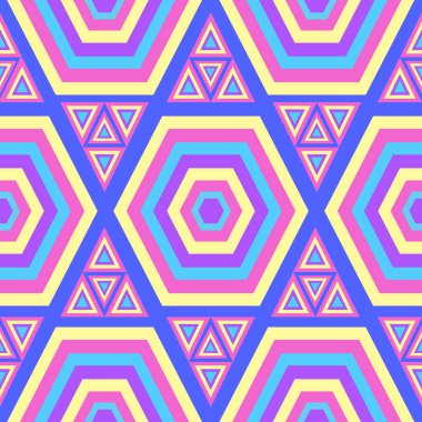 Güzel geometrik kusursuz desen. Geometrik elementleri olan bir vektör görüntüsü. Bu bir sanat tasarımı. Batik kumaş illüstrasyonunu saran giysi arka plan duvar kağıdı deseni için kullanılır.