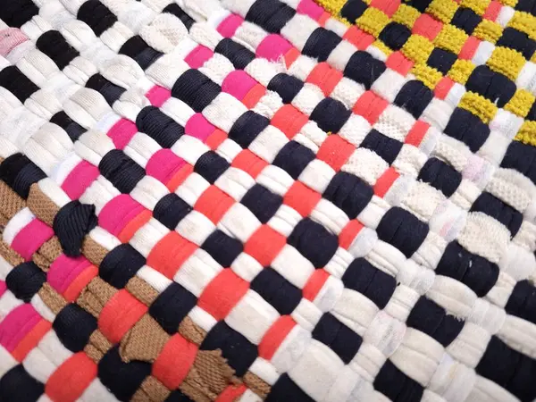 Renkli kumaş dokusu arkaplanının el dokuması
