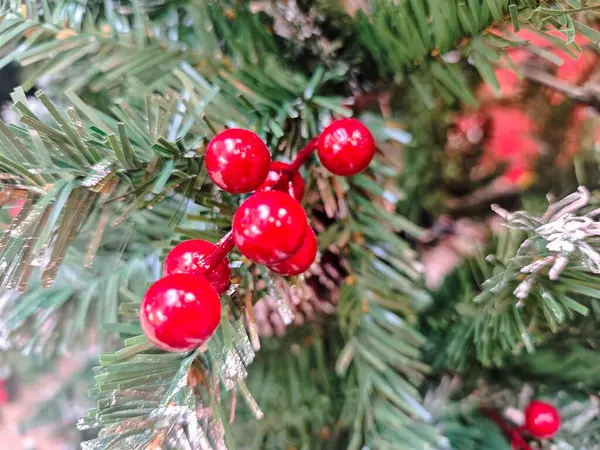 Böğürtlen ve yeşil yapraklı Noel ağacı