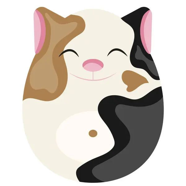 Hayvan motifleriyle boyanmış Paskalya yumurtası şablonu. Kedi şeklinde boyanmış, posterler, afişler ya da tatil kartları için.