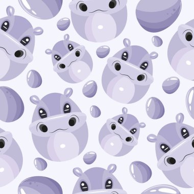 Paskalya desensiz süslemeli yumurtalar mor su aygırları ve tatil posteri, tekstil veya ambalaj için mor yumurtalar.