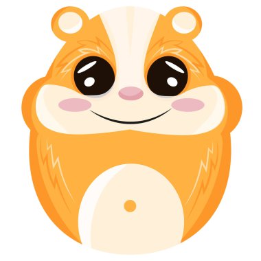 Hayvan motifleriyle boyanmış Paskalya yumurtası şablonu. Posterler, pankartlar ya da tatil kartları için turuncu hamster şeklinde boyanmış.