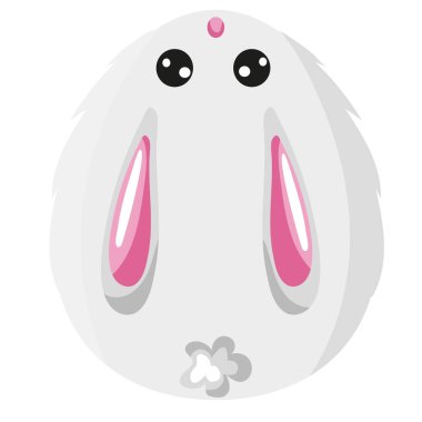 Easter egg template painted with animal motifs, i.e. colored like a rabbit, for posters, banners or holiday cards clipart