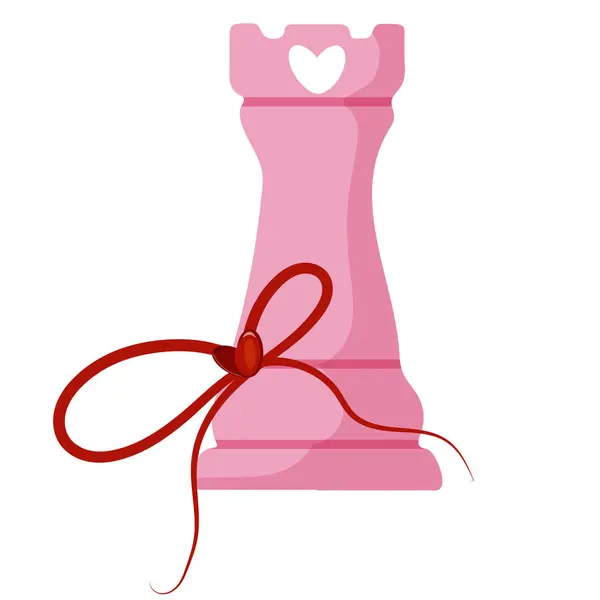 Sevgililer Günü için bir ikon, yani pembe renkli bir satranç taşı, poster veya kart tasarımları için.