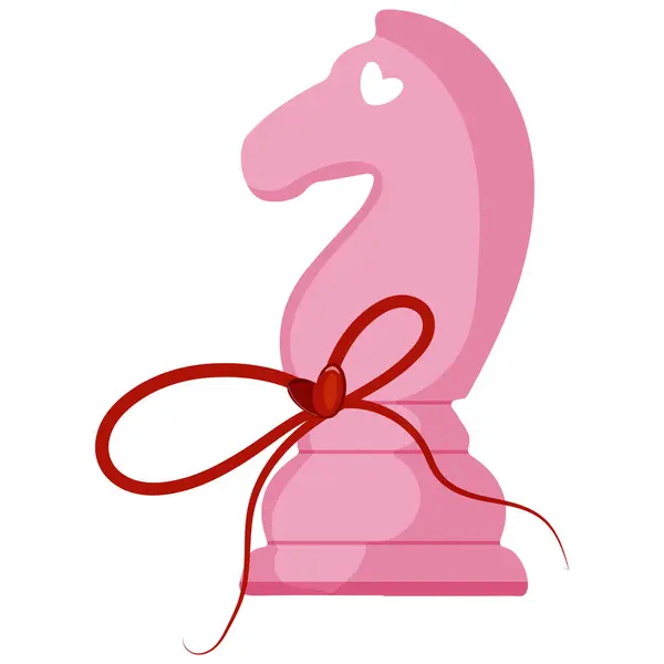 Sevgililer Günü ikonu, yani pembe at satranç taşı, poster ya da kart tasarımları için.