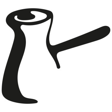 Kahveyi özgün bir ana hatla çizmek için siyah-beyaz Türk logosu bas