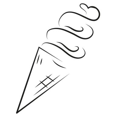 Dondurma logosu, yani sanat tarzında waffle külahında yumuşak dondurma.