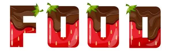 tasarım, desenler ve afişler için eritilmiş siyah çikolata içeren çilek tasarımı.