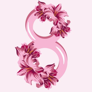 Çiçeksel, pembe zambaklı sekiz renkli şenlikli tasarım. Sayının yarısını kaplıyor. Davetiyeler, kartlar ve posterler için dekor.