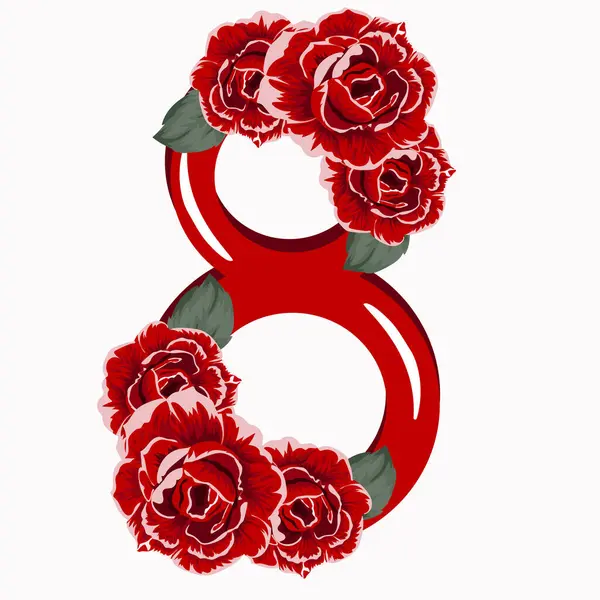 Çiçekli, sekiz kişilik kırmızı renkli figürlerin dizaynı. Kırmızı güllerin yarısı sayıyı, davetiye, kart ya da posterlerin dekorunu kapsıyor.