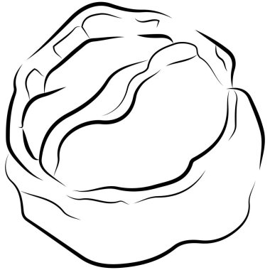 Gıda logosu, yani çizgi sanatının orijinal hatlarıyla çizilmiş yuvarlak bir hamur köftesi.