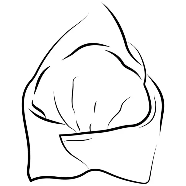 Yemek logosu, yani ravioli. Orijinal çizgilerle çizilmiş bir zarf şeklinde.