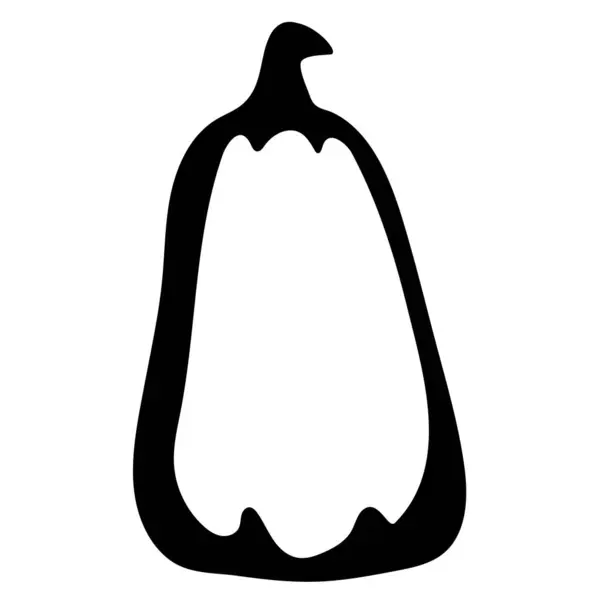 Sonbahar balkabağı uzamış şekli logolar ve vektörler için siyah çizgili