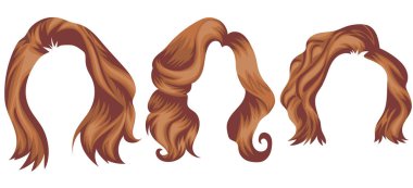 Kadın orta renk saçı, açık sarı tonlar, karakterler ve çeşitli tasarımlar için şablonlar.