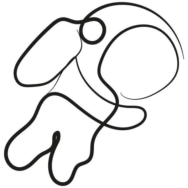 Orijinal ana hatları, logolar ve çeşitli tasarımlar için çizilmiş uzay giysisi içindeki astronot simgesi