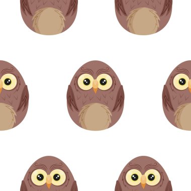 Paskalya yumurtaları ve hayvan tasarımı, yani kahverengi baykuş tasarımı, Paskalya tasarımları ve posterleri için.