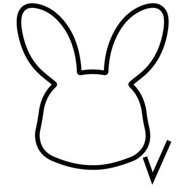 Yüzünün yanında kontrol işareti olan siyah Paskalya tavşanı simgesi. Bu da profil doğrulaması ya da başka bir şeyin teyidi anlamına gelir.