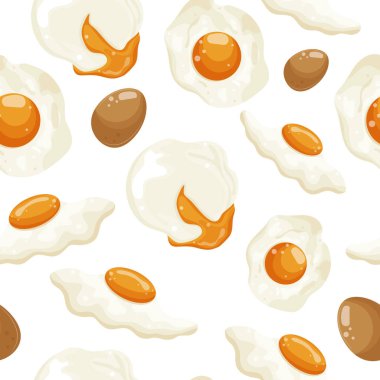 Çeşitli pişirilmiş tavuk yumurtaları, çeşitli reklam afişleri ve reklamlar için yumurta sarısı ve kaynatılmış yumurta.