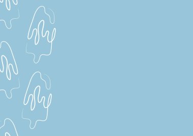 Üzerinde basit bir dikdörtgen dondurma simgesi olan bir poster. Mavi arkaplanda tek bir ana hatla çizilmiş.