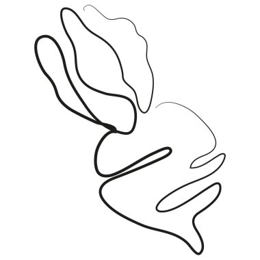 Kuyruklu kırmızı pancar pancarının basit simgesi, çeşitli tasarımlar ve desenler için yiyecek.