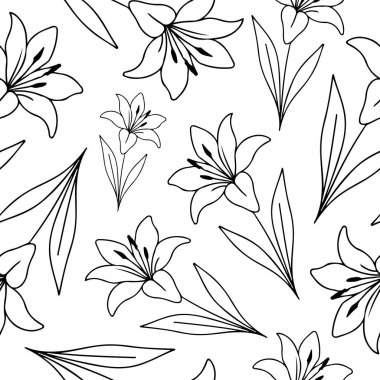 Basit bir nilüfer tomurcuğu simgesi ile kusursuz desen çizilmiş, çizgiler çizilmiş, logolar ve dövmeler için.