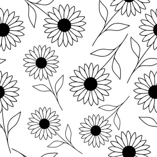 Basit bir ayçiçeği tomurcuğunun simgesi olan kusursuz desen. Sanat tarzında çizilmiş çizgiler, logolar ve dövmeler için.