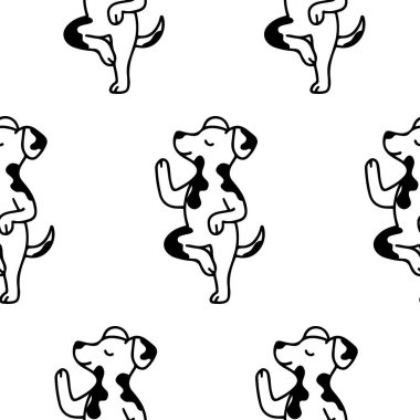 Üzerinde yoga yapan bir köpeğin basit bir simgesi olan desen, yani logolar ve çeşitli tasarımlar için tek pençe üzerinde dengelenmiş.