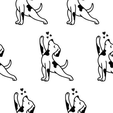 Üzerinde yoga yapan bir köpeğin basit bir simgesi olan desen, yani bir savaşçı duruşu, logolar ve çeşitli tasarımlar için.