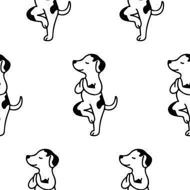 Üzerinde yoga yapan bir köpeğin basit bir simgesi olan desen, yani logolar ve çeşitli tasarımlar için ağaç duruşu.