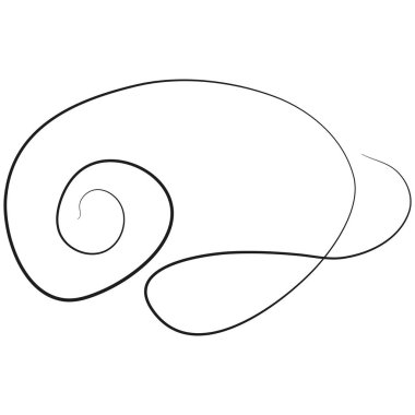 Çeşitli deniz tasarımları ve şirket logoları için ince bir çizgi çizilmiş bir deniz kabuğu simgesi