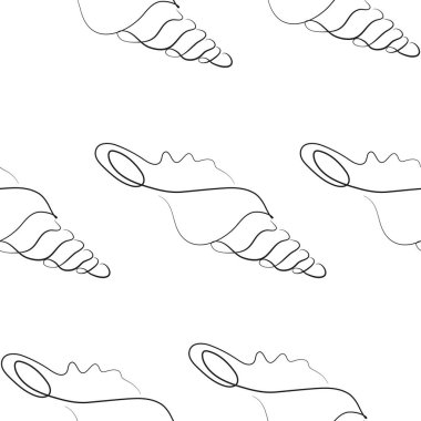 Bir deniz yaratığının, yani bir deniz kabuğunun, çeşitli deniz tasarımları ve şirket logoları için ince bir çizgi üzerine çizilmiş bir şekil.