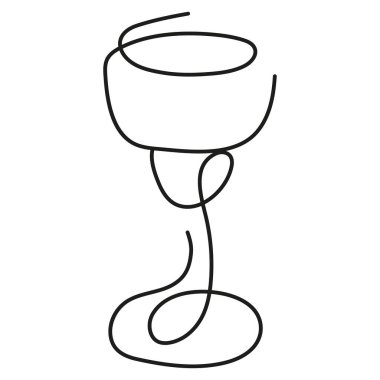 Lale bardağı şeklinde bir içki bardağının logosu çeşitli içecekler için çizilmiş.