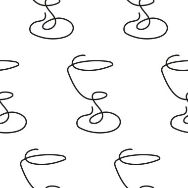 Şekilli bir martini bardağıyla desen çizilmiş.