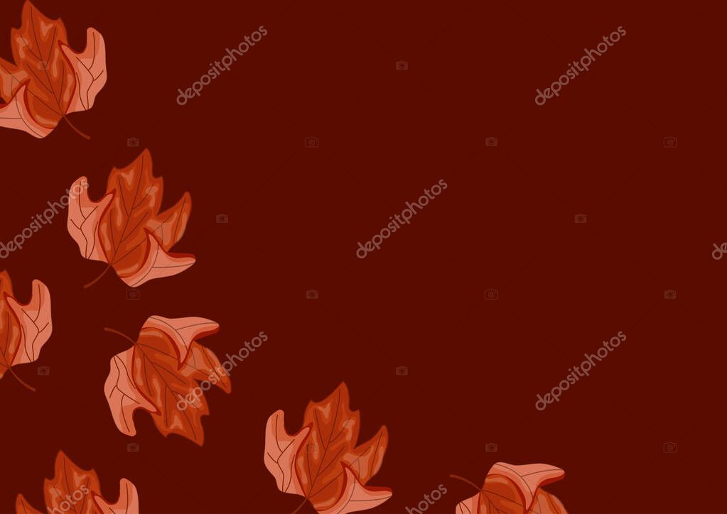 Poster of a bent maple leaf in the colors of the Canadian flag on a red background, for Canada Day or autumn design