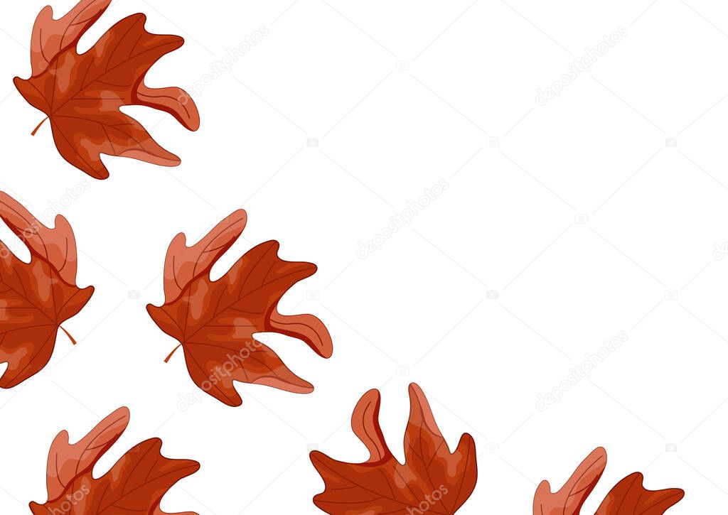 Poster with maple leaf in red colors with bent corner without background, for Canada Day or autumn design