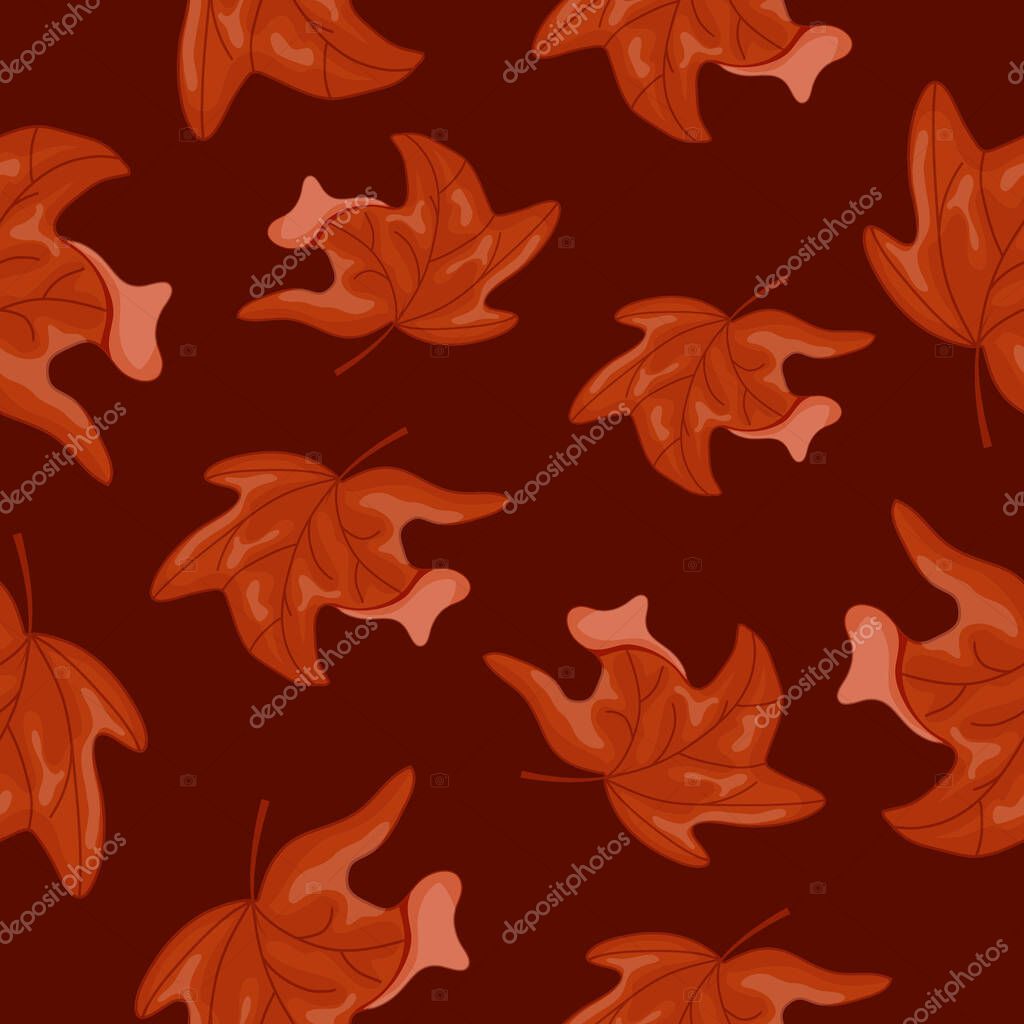 Pattern with a maple leaf in the colors of the Canadian flag on a red background, for Canada Day or autumn design